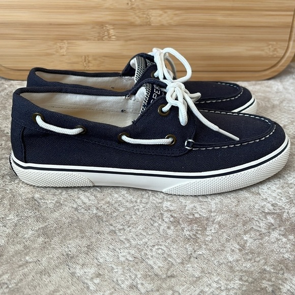 Brand New Sperry Top-Sider Hook & Loop Navy Nautical Boat Shoes Lace Up Loafers - Picture 5 of 16